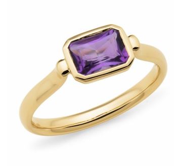 9K Yellow Gold Amethyst Ring