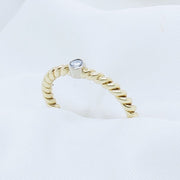 EGS - 9K Yellow Gold Stacking Diamond Ring - The French Door Jewellers