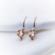 9K Rose Gold Morganite & Diamond Earring - The French Door Jewellers