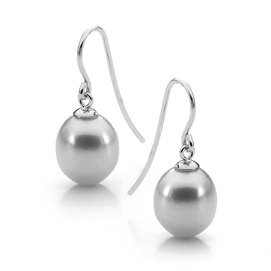 Sterling Silver Grey Freshwater Pearl Drop Earrings