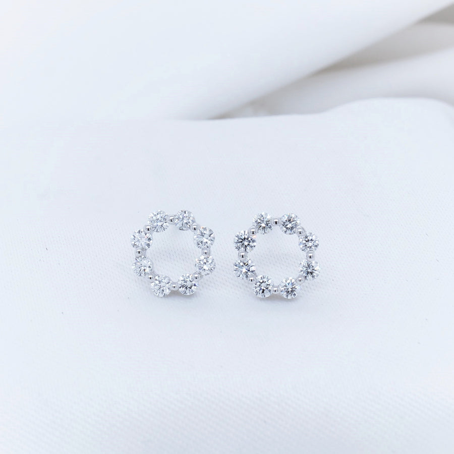 18K White Gold Diamond Stud Earrings - The French Door Jewellers
