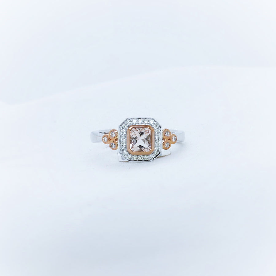 9K White & Rose Gold Diamond Ring