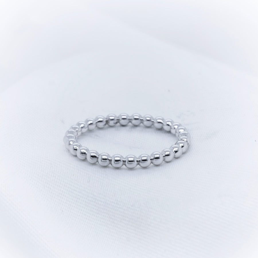 9K White Gold Plain Ball Ring - The French Door Jewellers