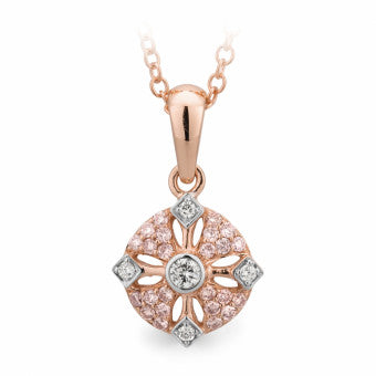 pink Diamond Pendant - 9K Rose Gold