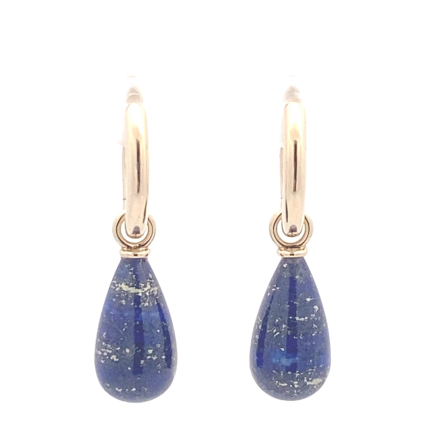 9ct Yellow Gold Lapis Lazuli Earrings