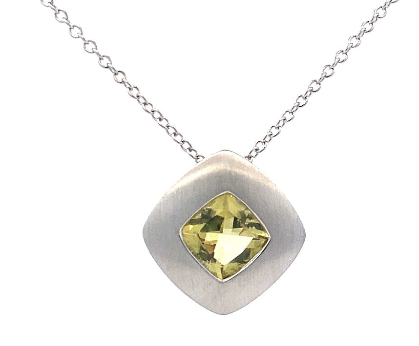 Breuning - SS/RH Green Quartz Pendant - The French Door Jewellers