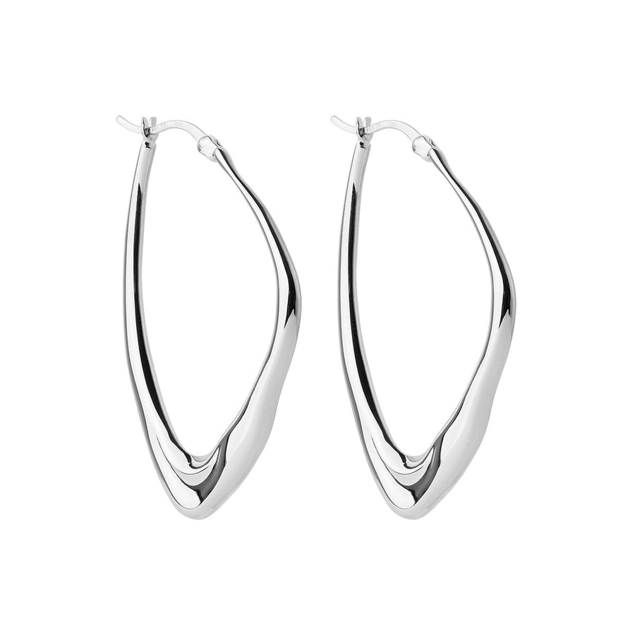 Najo Silver Double Sided Organic Hoop Earrings