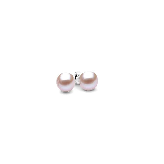 White Fresh Water Pearl Studs Sterling Silver