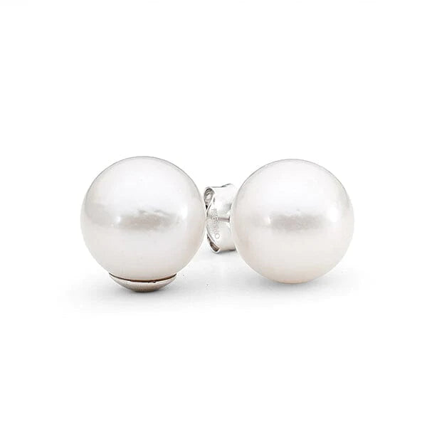 Classic White Edison Pearl Stud Earrings