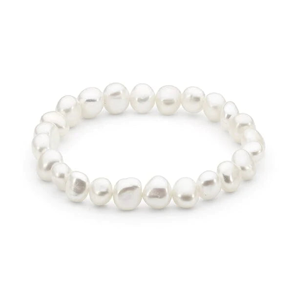 White Keshi Pearl Bracelet
