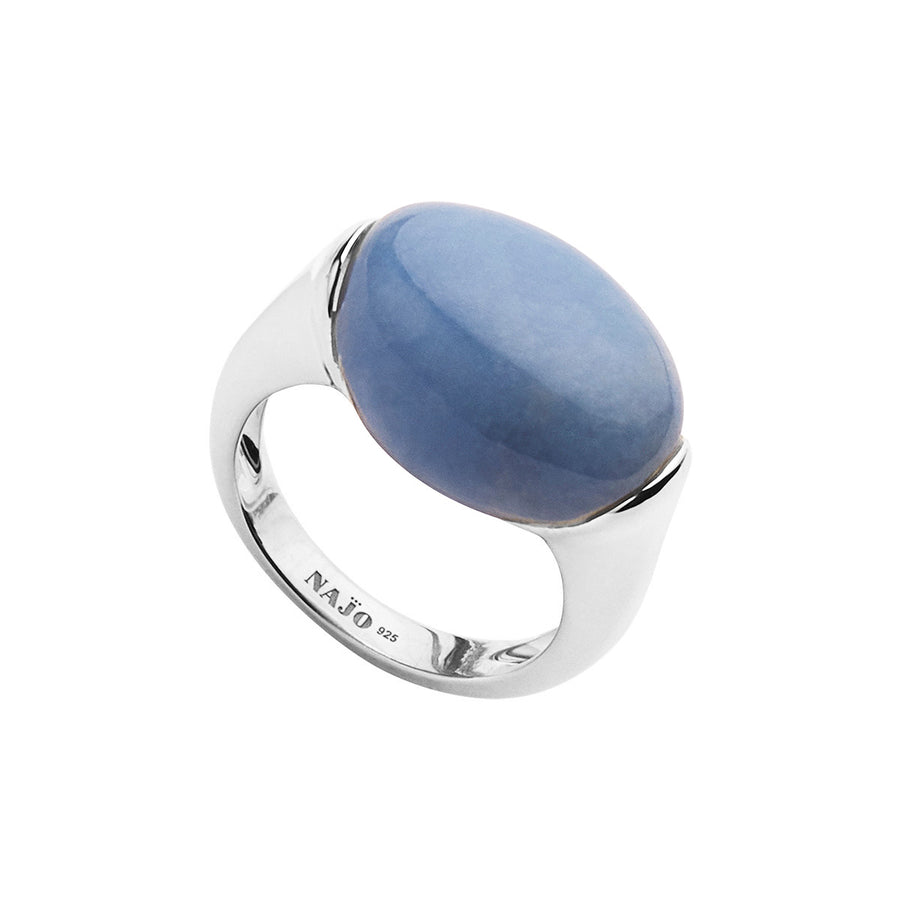 Najo Angelite Pebble Silver Ring