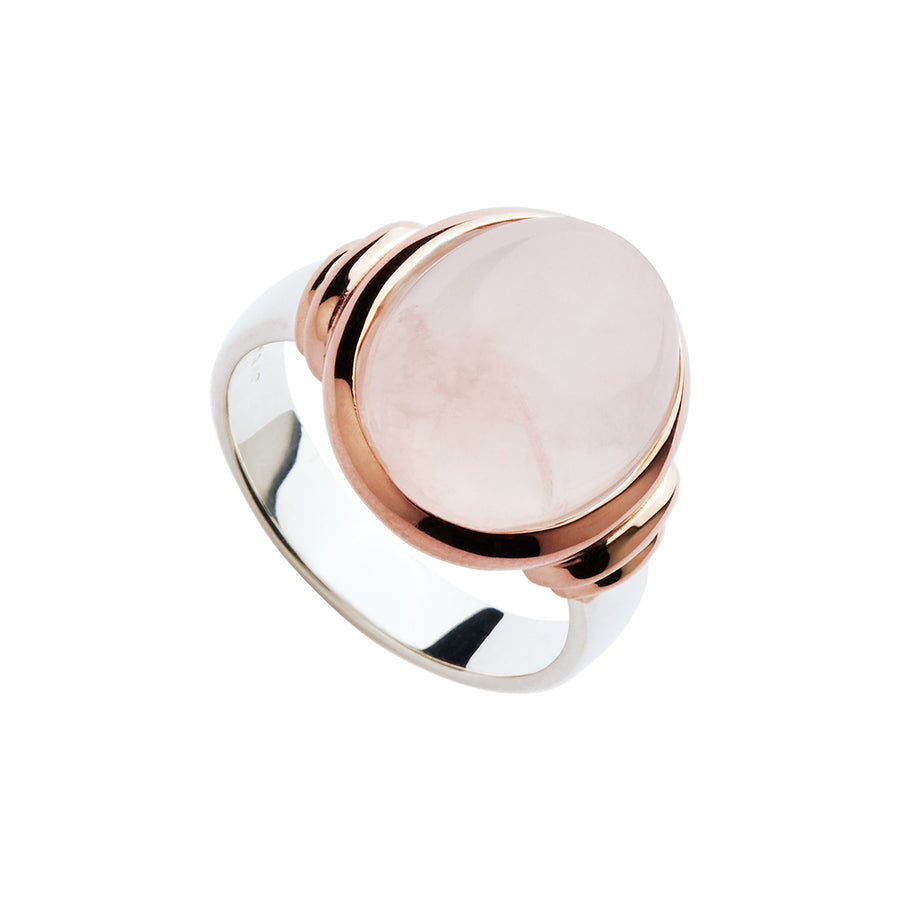 Najo ARose Quartz Rose Gold Plated Silver Ring
