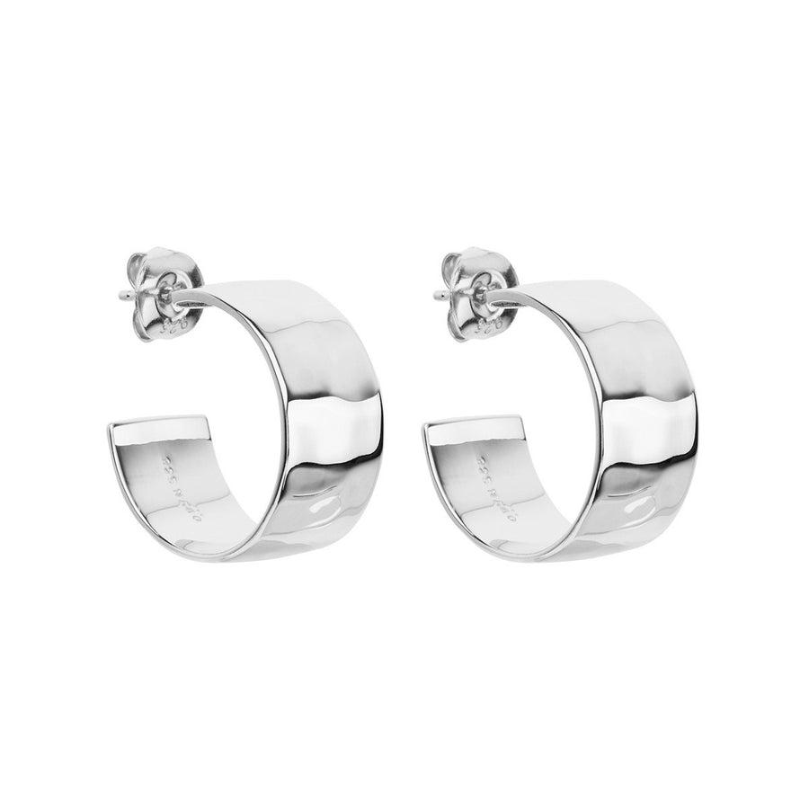 Najo Silver Gold lightly beaten hoops Earrings