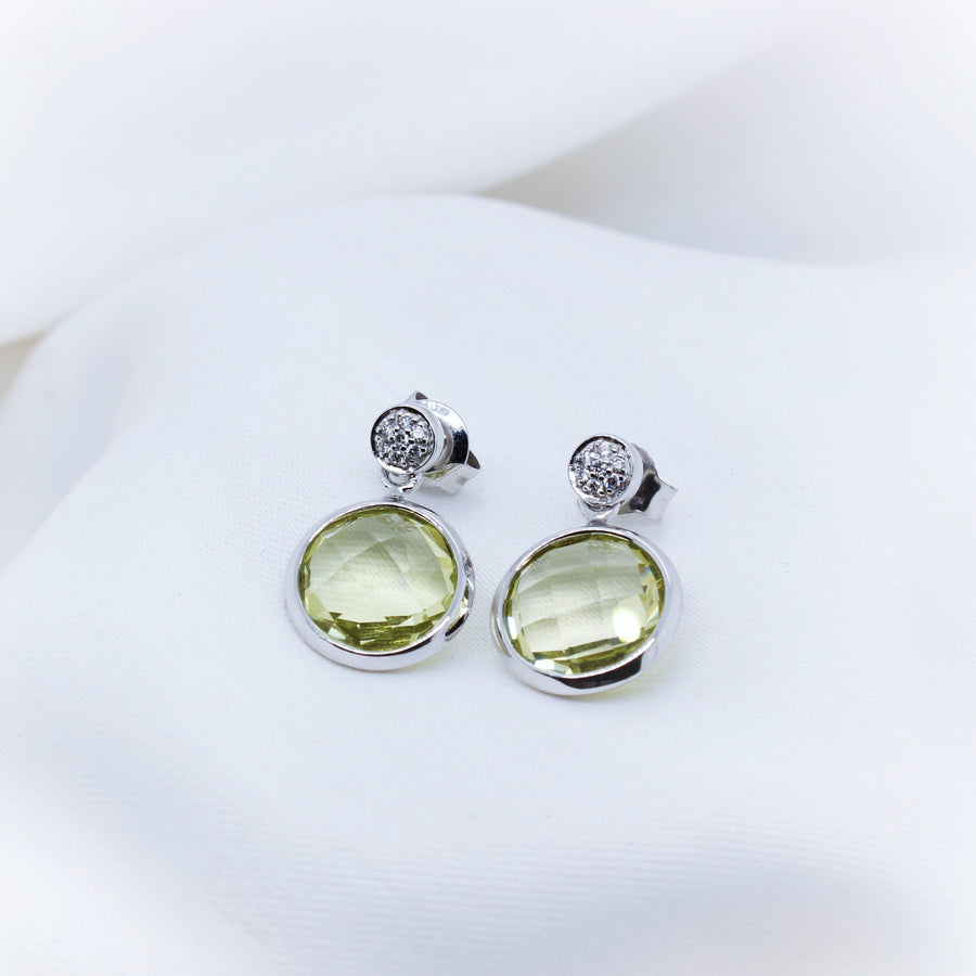 Breuning - 9K White Gold Green Quartz Earring - The French Door Jewellers