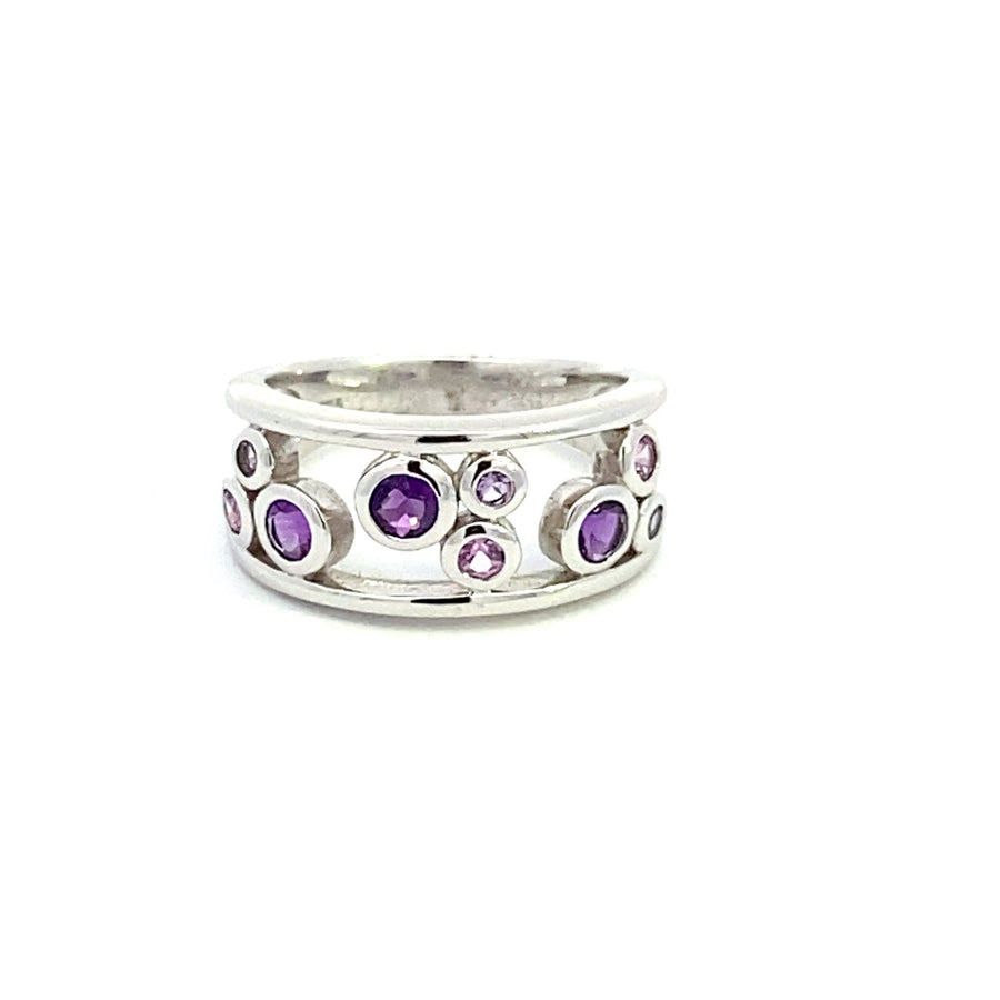 9CT WG AMETHYST  PINK /SAPPHIRE 1.04CT