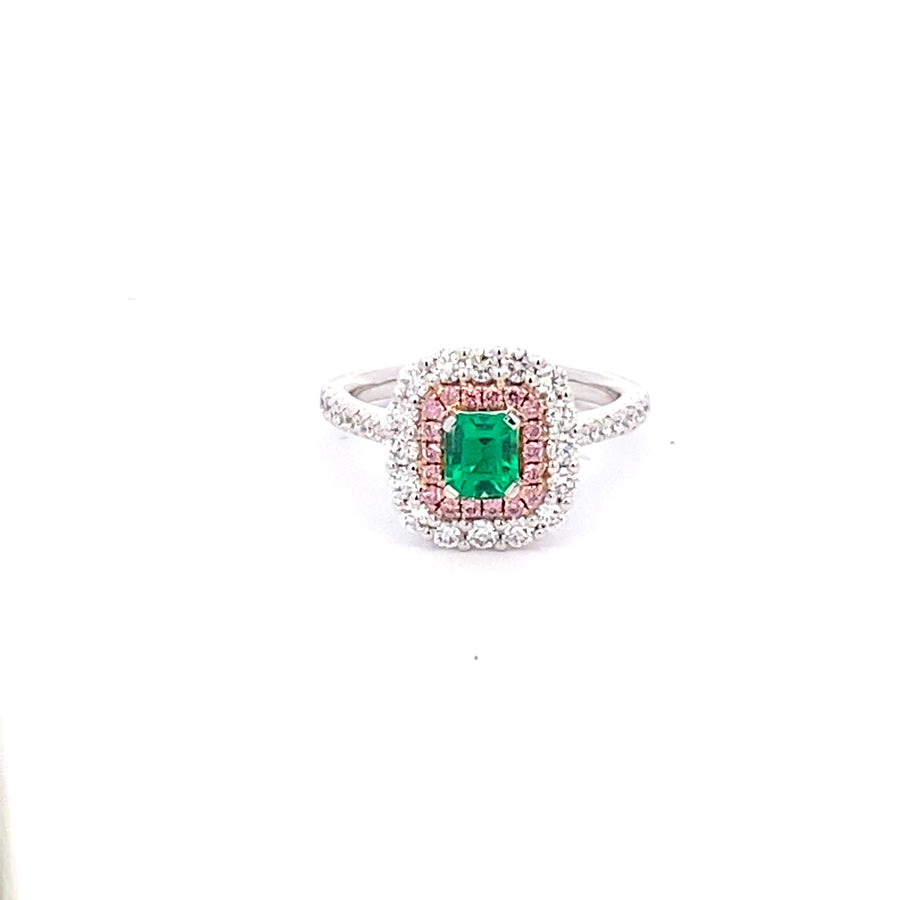 18ct Diamond & Emerald Dress Ring