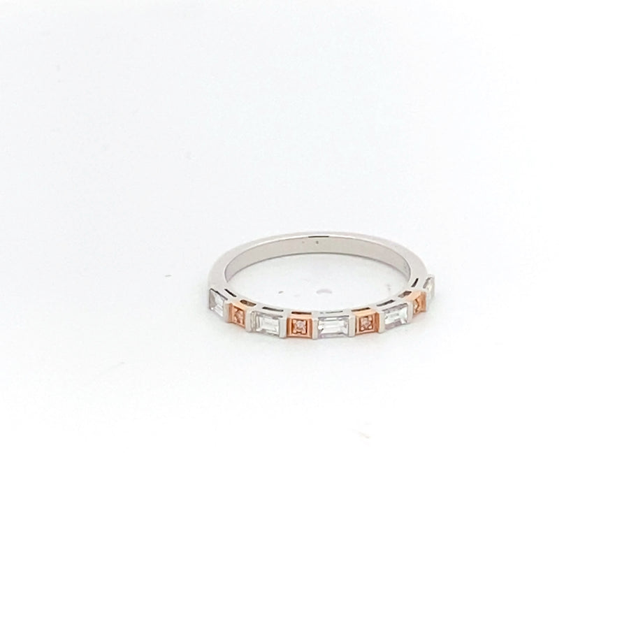 Pink Diamond Stacker ring - 18K Rose & Gold