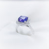 18K Whtie Gold Tanzanite & Diamond Ring - The French Door Jewellers