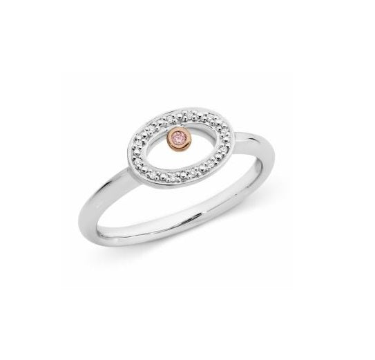 Pink Diamond dress ring - 9K White Gold