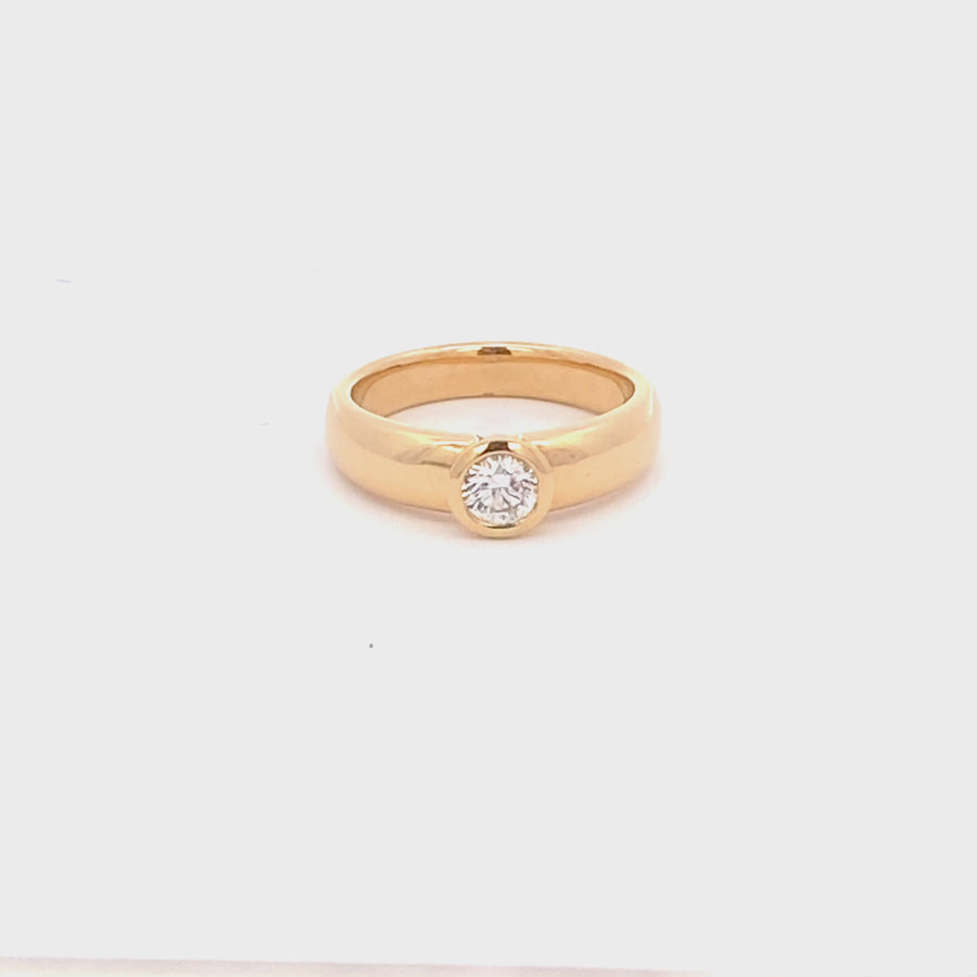 18ct Yellow Gold Solitaire Diamond Engagement Ring