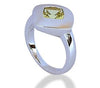 RING SS/RH WITH GREEN QUARTZ - The French Door Jewellers