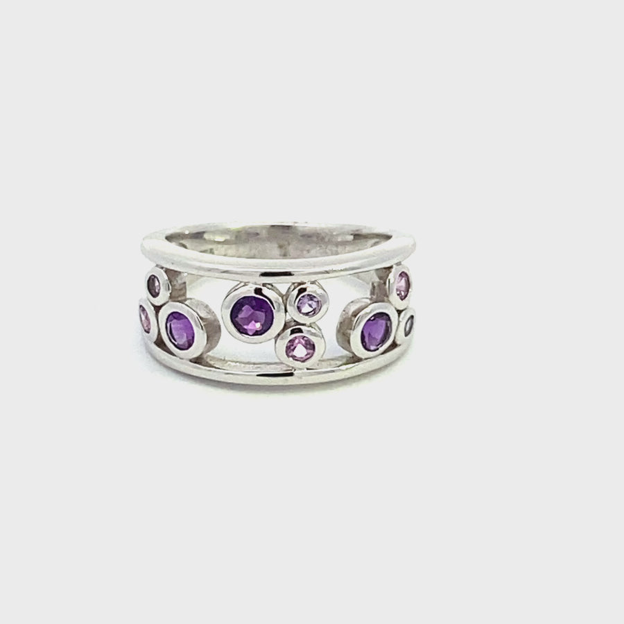 9CT WG AMETHYST  PINK /SAPPHIRE 1.04CT