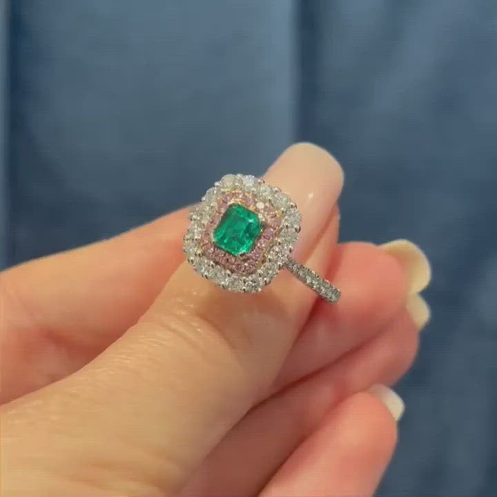 18ct Diamond & Emerald Dress Ring