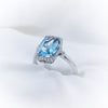 9K White Gold Aquamarine Diamond Ring - The French Door Jewellers