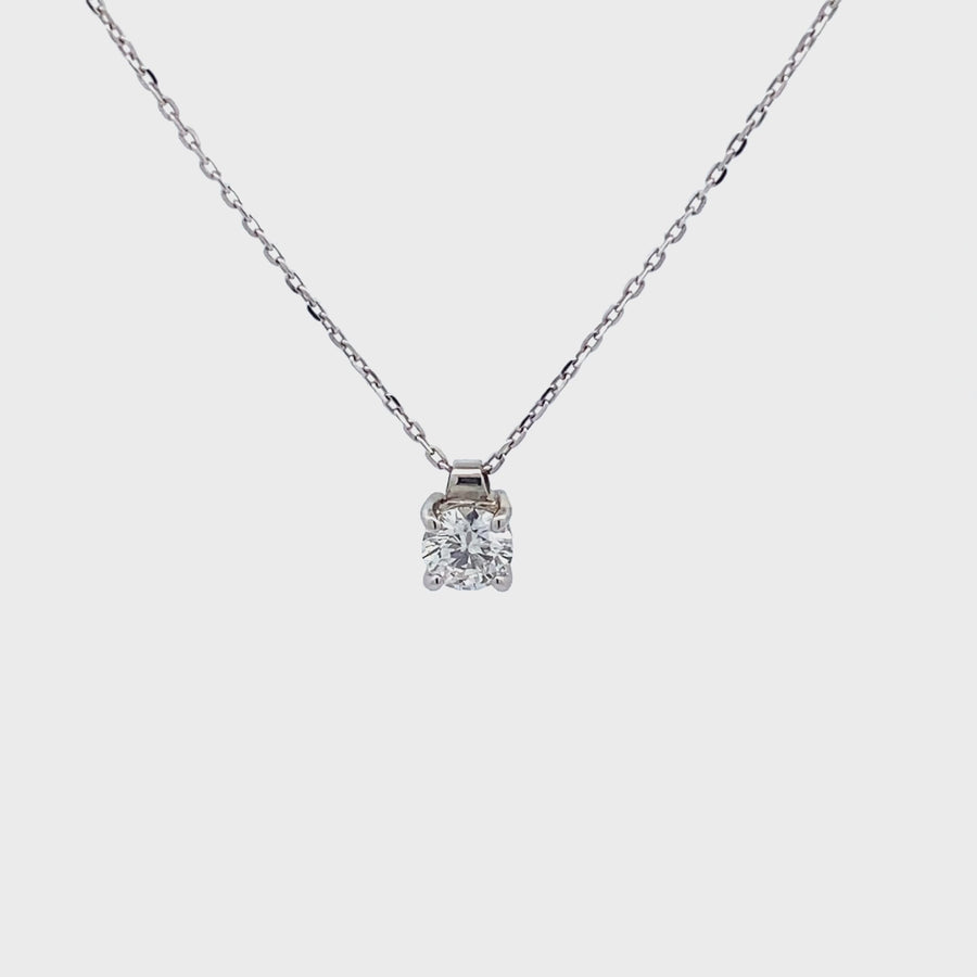 9K White Gold Floating 0.60ct Diamond Pendant