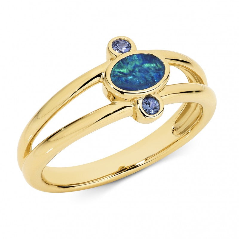 9K Yellow Gold Opal Ring - The French Door Jewellers