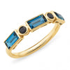 9K Yellow Gold London Blue Topaz & Sapphire Stack Ring - The French Door Jewellers