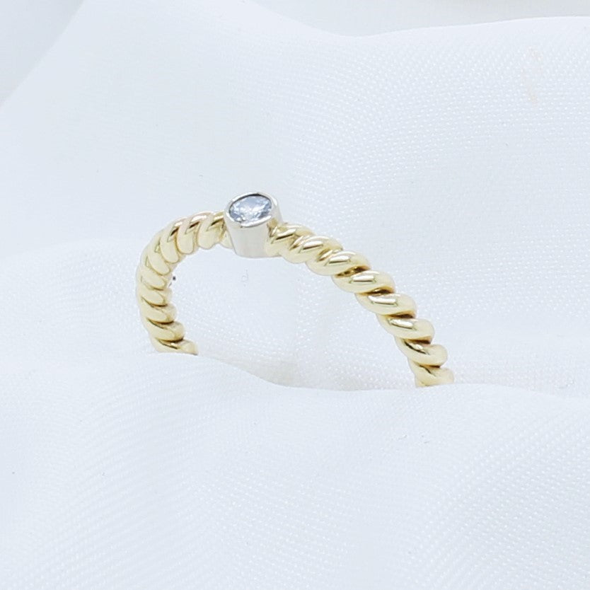 EGS - 9K Yellow Gold Stacking Diamond Ring - The French Door Jewellers