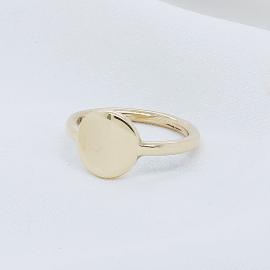 EGS - 9K Yellow Gold Signet Ring (Small) - The French Door Jewellers