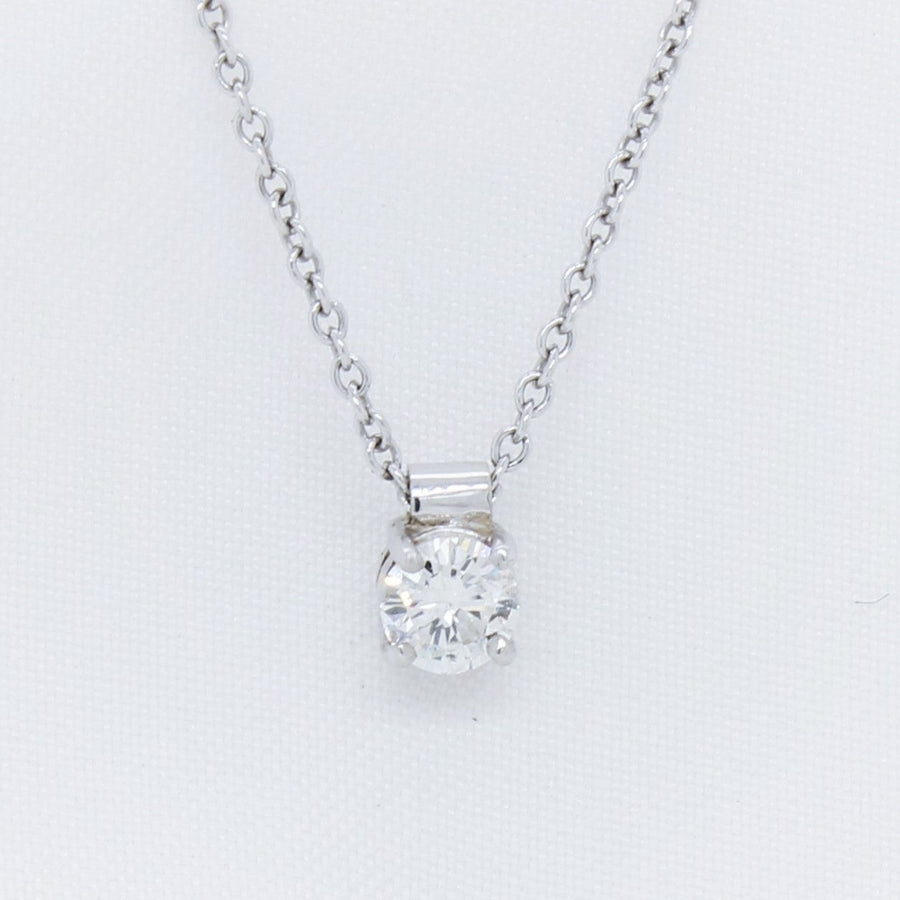 EGS - 9K White Gold Floating Diamond Pendant - The French Door Jewellers