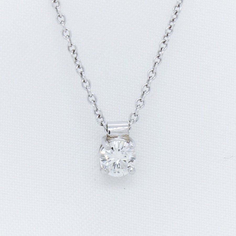 EGS - 9K White Gold Floating Diamond Pendant - The French Door Jewellers