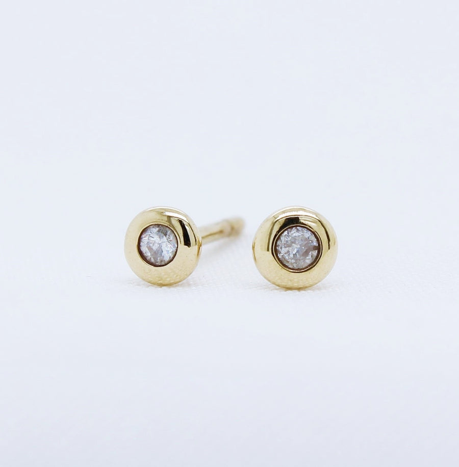 EGS - 9K Yellow Gold Diamond Earrings - The French Door Jewellers