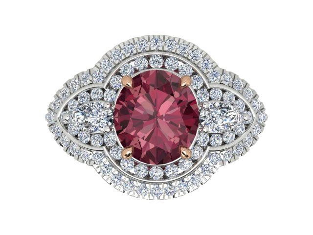 18K White Gold Pink Tourmaline Ring - The French Door Jewellers