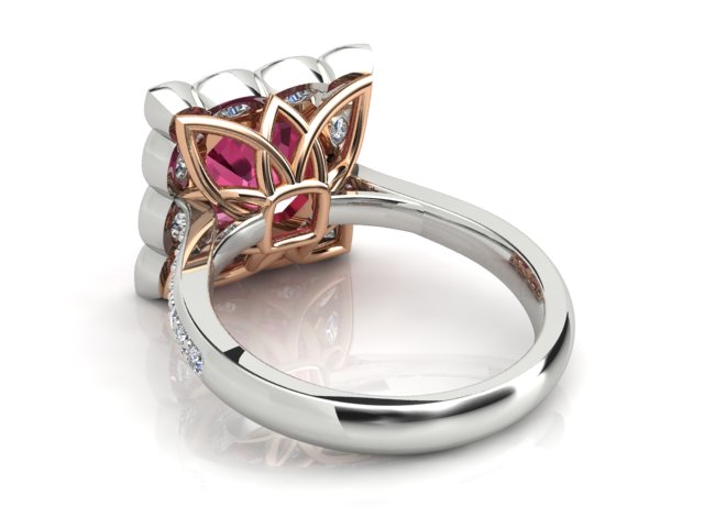 18k White Gold Pink Tourmaline & Diamond Ring - The French Door Jewellers