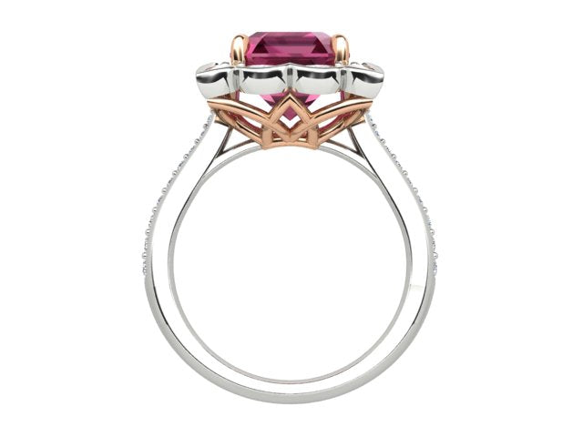 18k White Gold Pink Tourmaline & Diamond Ring - The French Door Jewellers