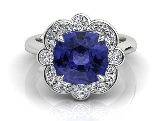 18k White Gold Tanzanite & Diamond Ring - The French Door Jewellers