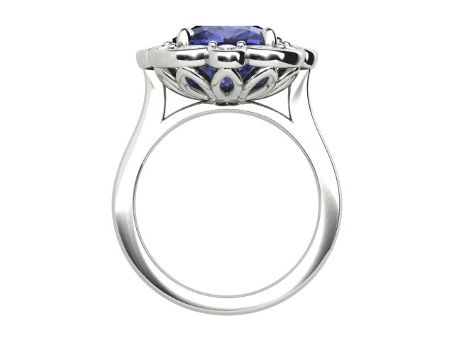 18k White Gold Tanzanite & Diamond Ring - The French Door Jewellers