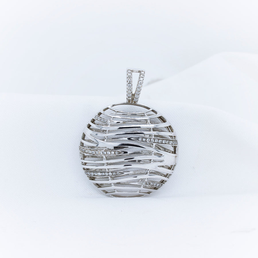 9K White Gold Diamond Pendant - The French Door Jewellers