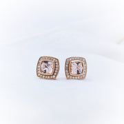 9K Rose Gold Morganite & Diamond Earrings - The French Door Jewellers