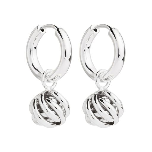 Najo Nest Huggie Silver Earrings
