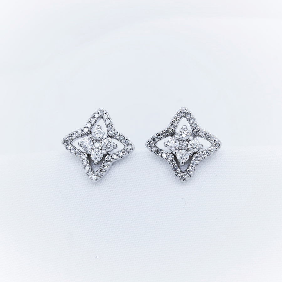 14k White Gold Diamond Earrings - The French Door Jewellers
