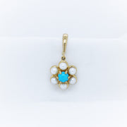 9K Turquoise and Pearl Pendant - The French Door Jewellers