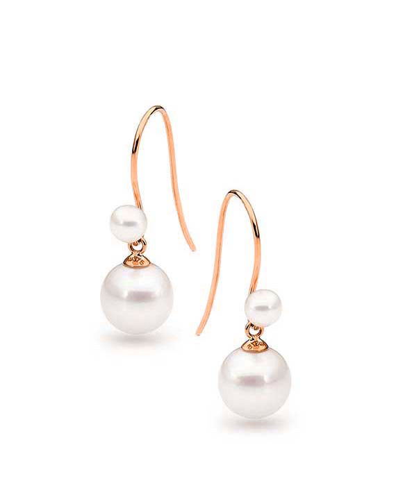 Double Freshwater Pearl Drop Earrings