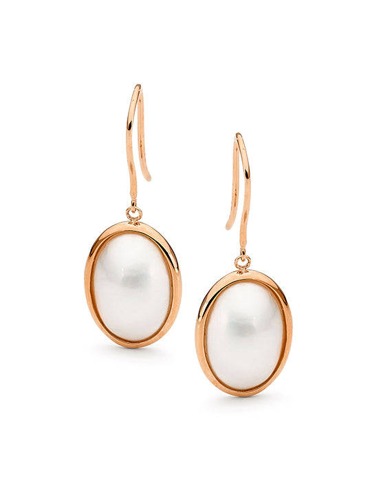 Rose Gold Mabe Pearl Earrings