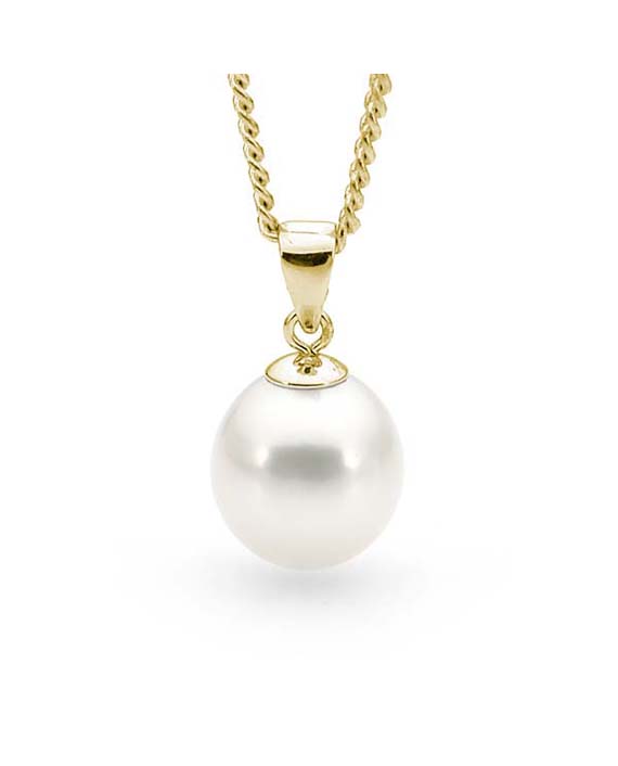 9ct Yellow Gold Drop Freshwater Pearl Pendant