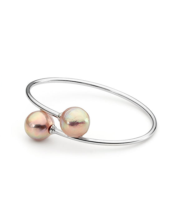 STERLING SILVER FRESHWATER PEARL EDISON BANGLE